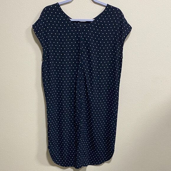 Madewell Navy Polka Dot Relaxed Fit Shift Dress Size Small - Picture 4 of 9